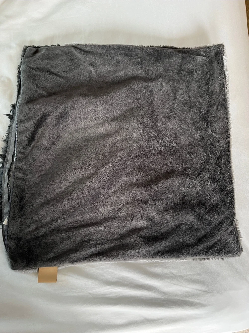 Ugg patchwork faux fur textured tones pillow sham super soft square 20x20”